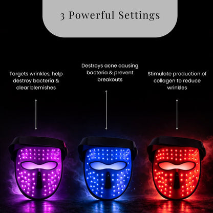 Red Light Therapy Face Mask - Battery Powered
